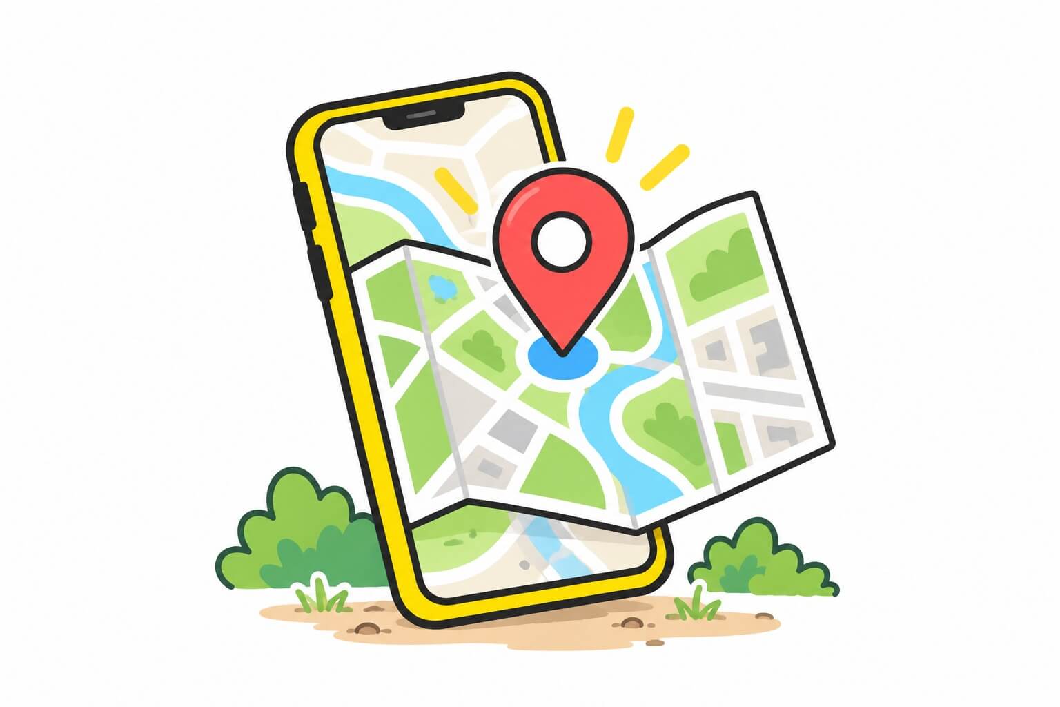 地図上の現在地をスマホで確認